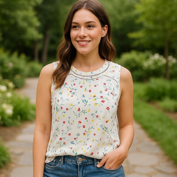 41 Hawthorn Floral Keyhole Blouse Size M (NWT) - Picture 1 of 14